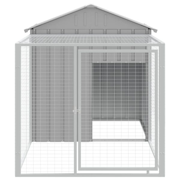 vidaXL Chicken Cage with Run Light Grey 117x201x123 cm Galvanised Steel - Image 3