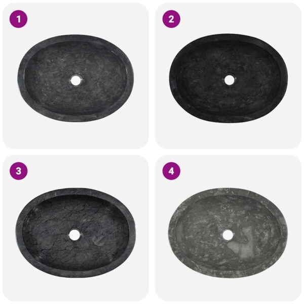 vidaXL Sink Black 53x40x15 cm Marble - Image 7