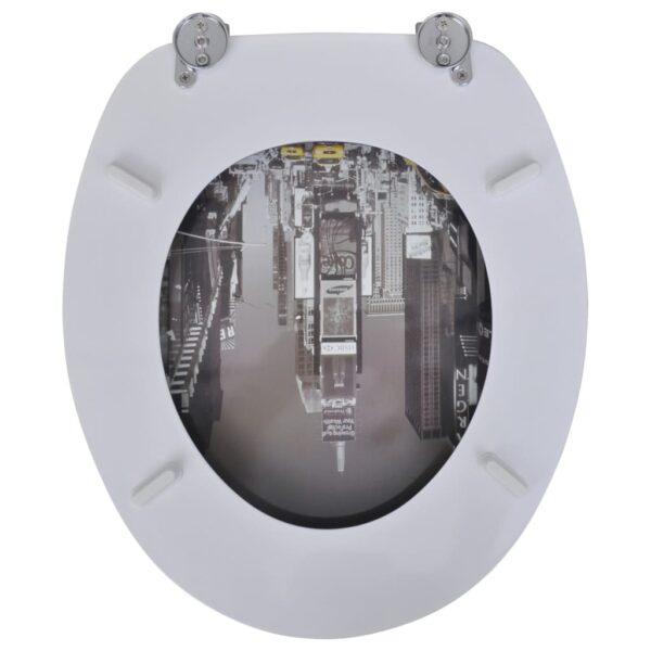 vidaXL Toilet Seats with Lids 2 pcs MDF New York - Image 4