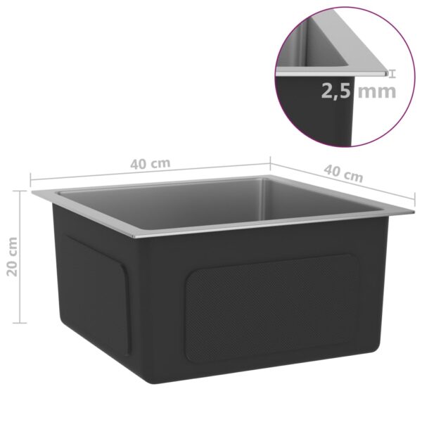 vidaXL Handmade Kitchen Sink Stainless Steel - Image 6