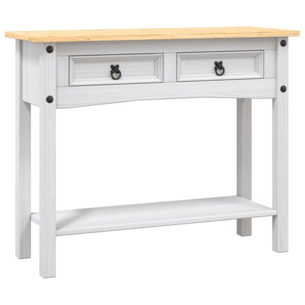 vidaXL Console Table Mexican Pine Corona Range White 90x34.5x73 cm - Image 2
