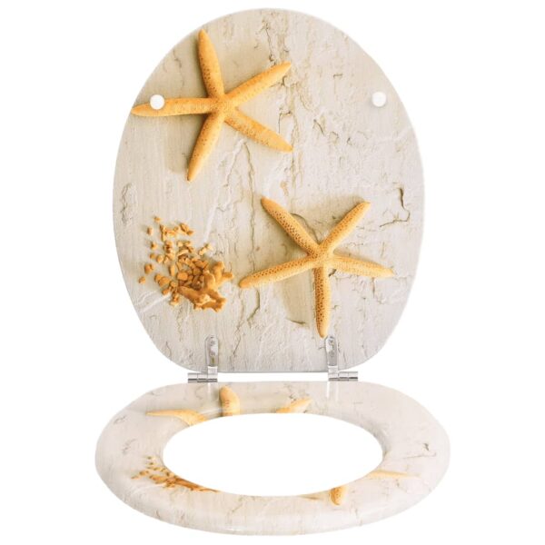 vidaXL Toilet Seats with Lids 2 pcs MDF Sea Star - Image 3