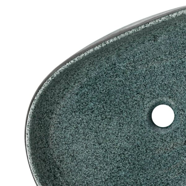 vidaXL Countertop Basin Turquoise Oval 59x40x14 cm Ceramic - Image 7