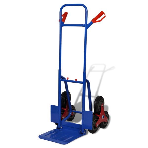 vidaXL Folding Sack Truck with 6 Wheels Blue - Image 1