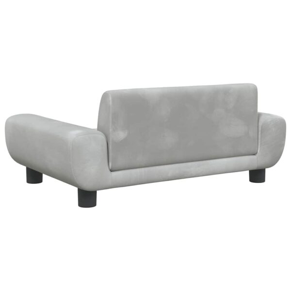 vidaXL Dog Bed Light Grey 70x45x33 cm Velvet - Image 5