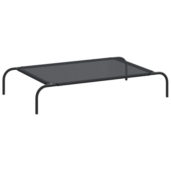 vidaXL Elevated Dog Bed Black L Textilene - Image 2