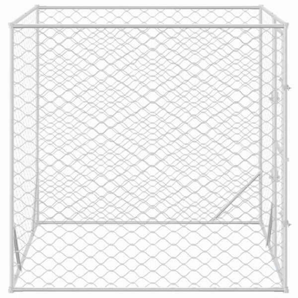 vidaXL Outdoor Dog Kennel Silver 2x2x2 m Galvanised Steel - Image 4