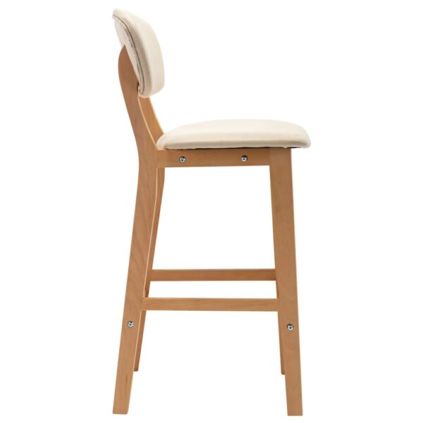 vidaXL Bar Stools 2 pcs Cream Fabric - Image 4