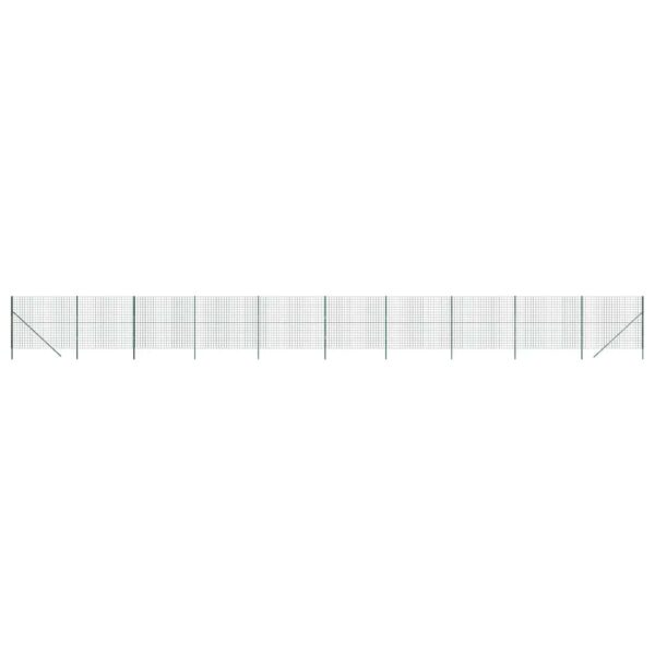 vidaXL Wire Mesh Fence Green 1.6x25 m Galvanised Steel - Image 2