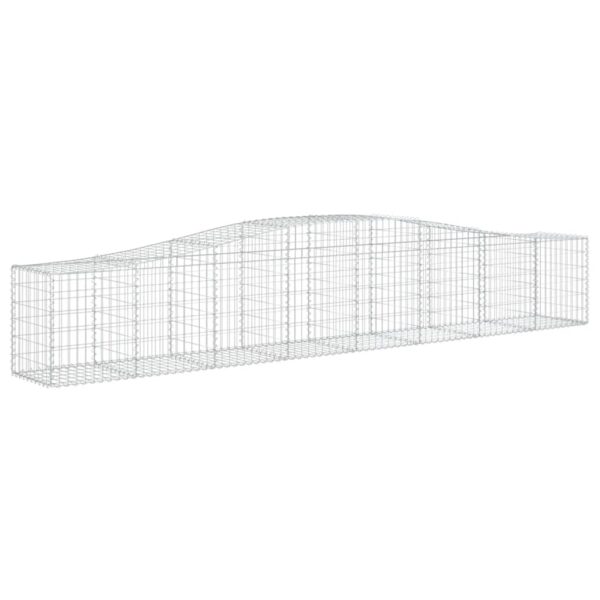 vidaXL Arched Gabion Basket 400x50x60/80 cm Galvanised Iron - Image 2