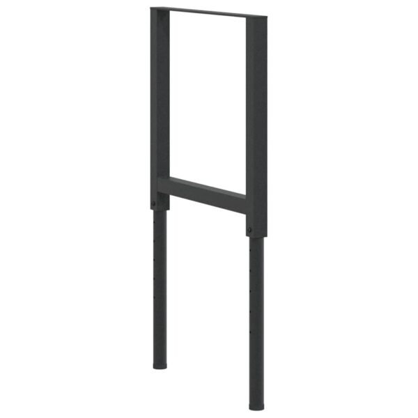 vidaXL Adjustable Work Bench Frames 2 pcs Metal 55x(69-95.5) cm Black - Image 4