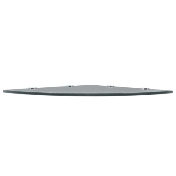 vidaXL Corner Shelf with Chrome Supports Glass Black 45x45 cm - Image 3
