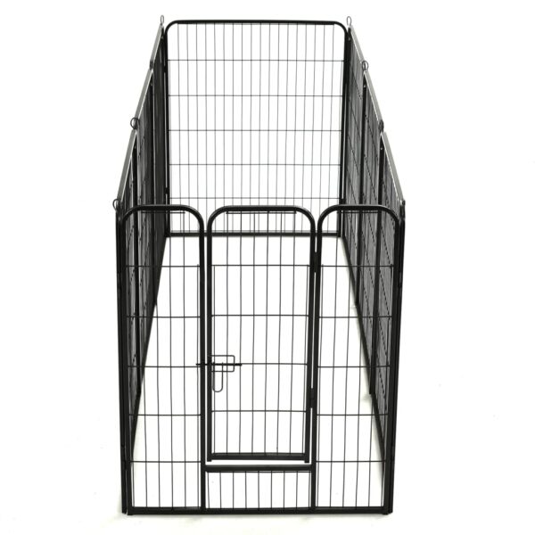 vidaXL Dog Playpen 8 Panels Steel 80x100 cm Black - Image 6