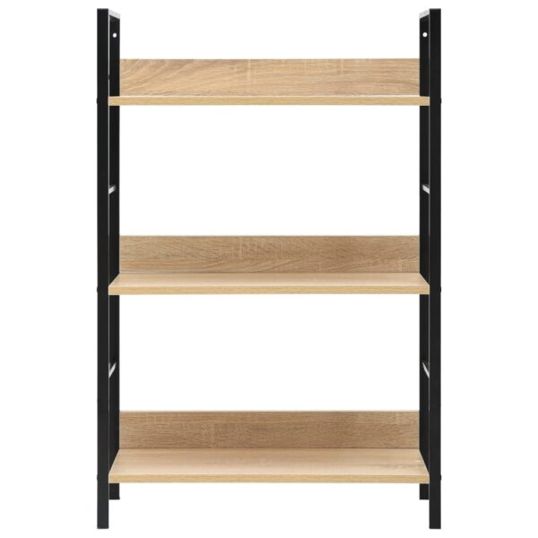 vidaXL 3-Layer Book Shelf Oak 60x27.6x90.5 cm Engineered Wood - Image 4