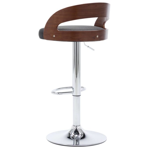 vidaXL Bar Stools 2 pcs Dark Grey Fabric and Bentwood - Image 7