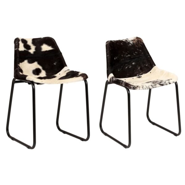 vidaXL Dining Chairs 2 pcs Genuine Goat Leather - Image 2