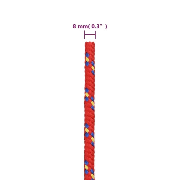 vidaXL Boat Rope Red 8 mm 50 m Polypropylene - Image 6