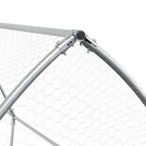 vidaXL Chicken Cage Silver 400x105x182 cm Galvanised Steel - Image 7