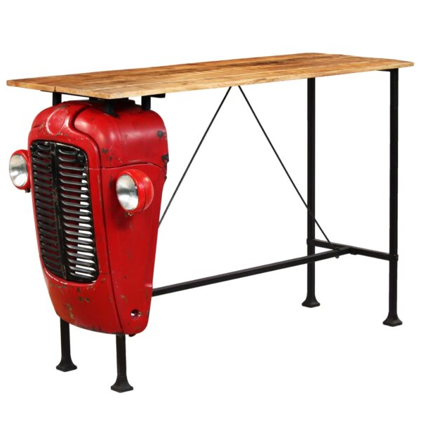 vidaXL Tractor Bar Table Solid Mango Wood Red 60x150x107 cm - Image 1