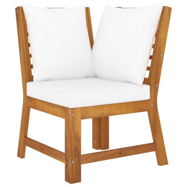 vidaXL 4 Piece Garden Lounge Set with Cushion Cream Solid Acacia Wood - Image 6