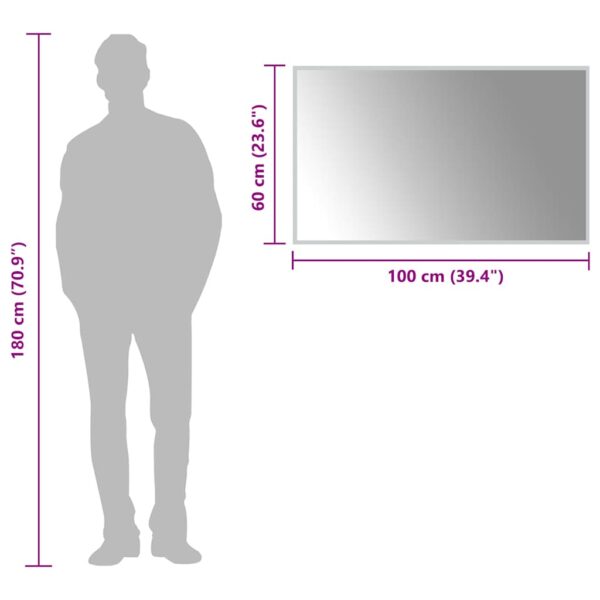 vidaXL LED Bathroom Mirror 100x60 cm - Image 6