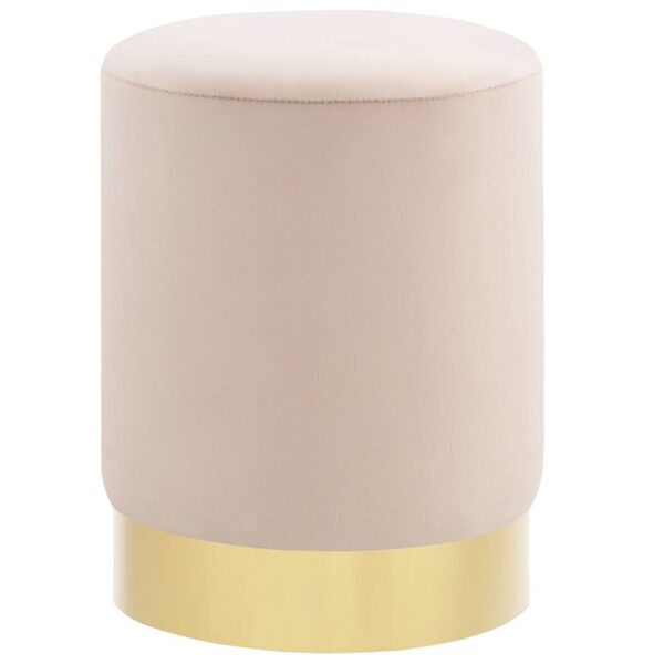 vidaXL Stool Apricot and Gold Velvet 28 x 36 cm - Image 1