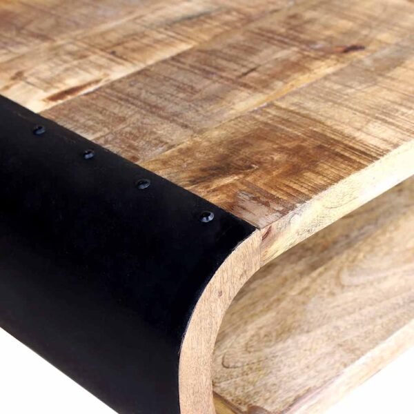vidaXL Coffee Table Rough Mango Wood 90x55x39 cm - Image 7