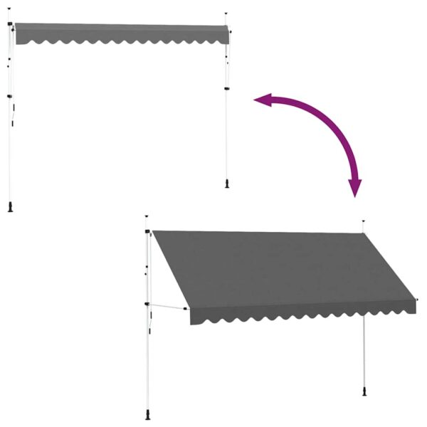 vidaXL Manual Retractable Awning 400 cm Anthracite - Image 6