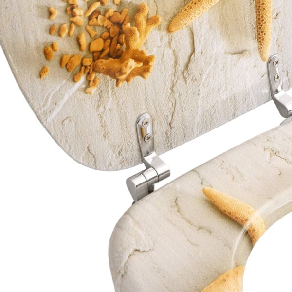 vidaXL Toilet Seats with Lids 2 pcs MDF Sea Star - Image 7