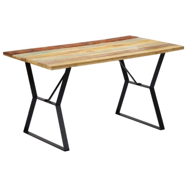 vidaXL Dining Table 140x80x76 cm Solid Reclaimed Wood - Image 8