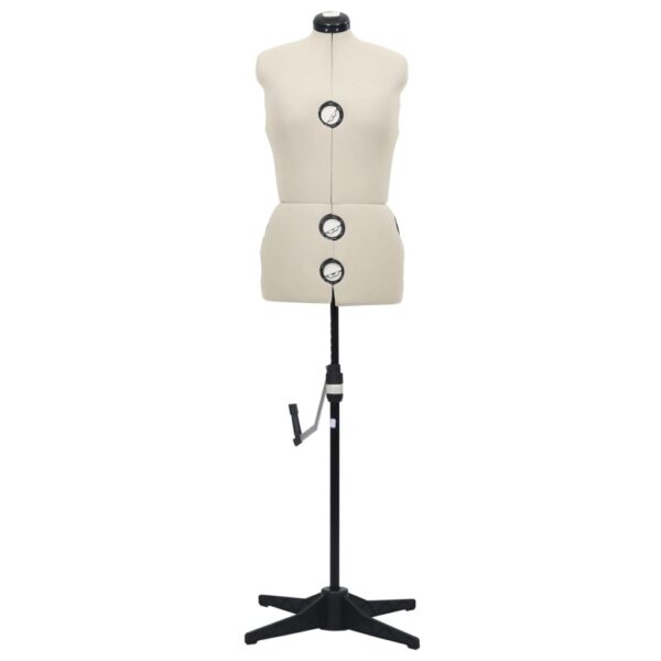 vidaXL Adjustable Dress Form Female Cream M Size 40-46 - Image 3