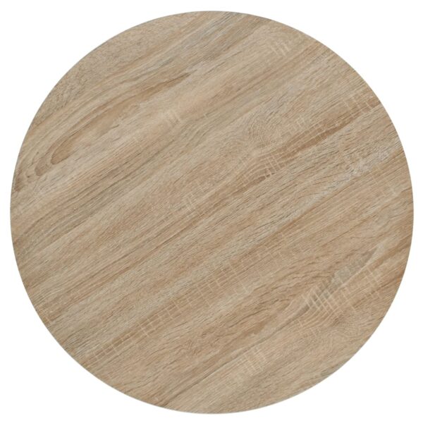 vidaXL Bistro Table MDF and Steel Round 60x75 cm Oak Colour - Image 4