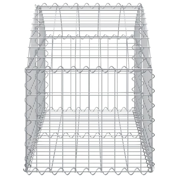 vidaXL Arched Gabion Basket 100x50x40/60 cm Galvanised Iron - Image 4