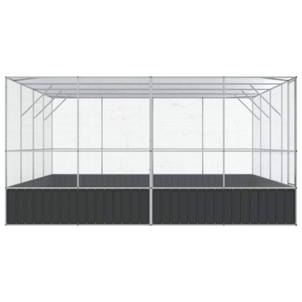 vidaXL Aviary Silver 418x414x212 cm Steel - Image 5