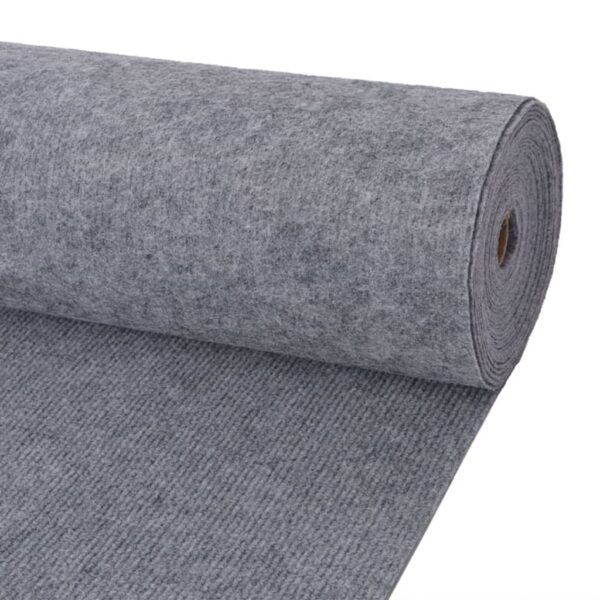 vidaXL Exhibition Carpet Rib 1.2x10 m Grey - Image 1