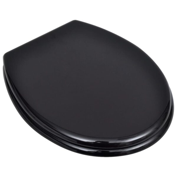 vidaXL Toilet Seats with Lids 2 pcs MDF Black - Image 2