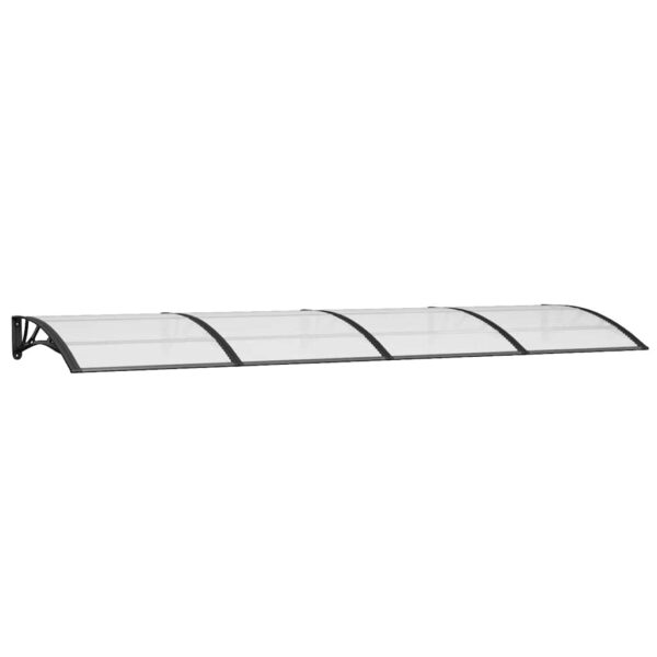 vidaXL Door Canopy Black 350x100 cm Polycarbonate - Image 2