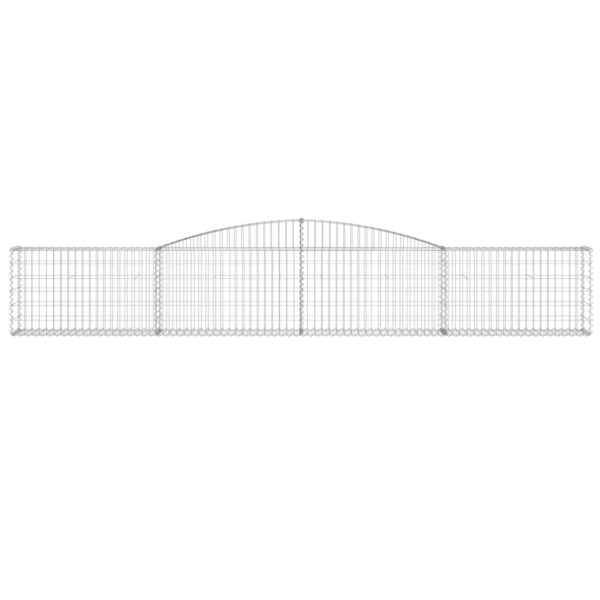 vidaXL Arched Gabion Basket 400x30x60/80 cm Galvanised Iron - Image 3