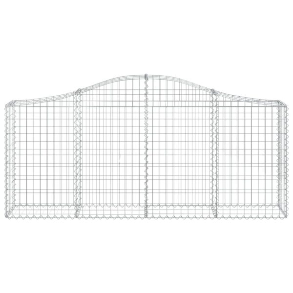 vidaXL Arched Gabion Basket 200x30x80/100 cm Galvanised Iron - Image 3