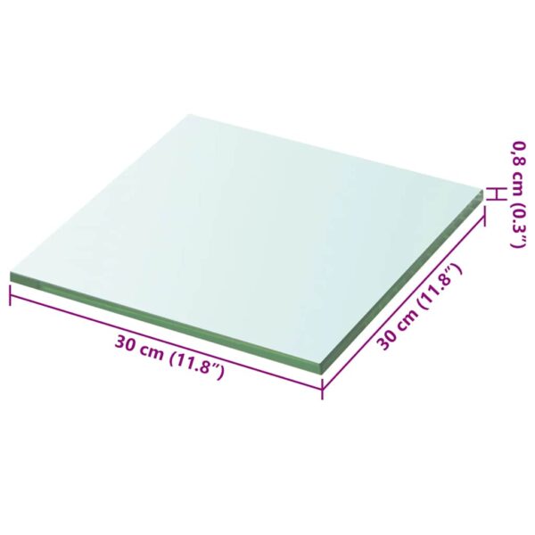 vidaXL Shelf Panel Glass Clear 30x30 cm - Image 3