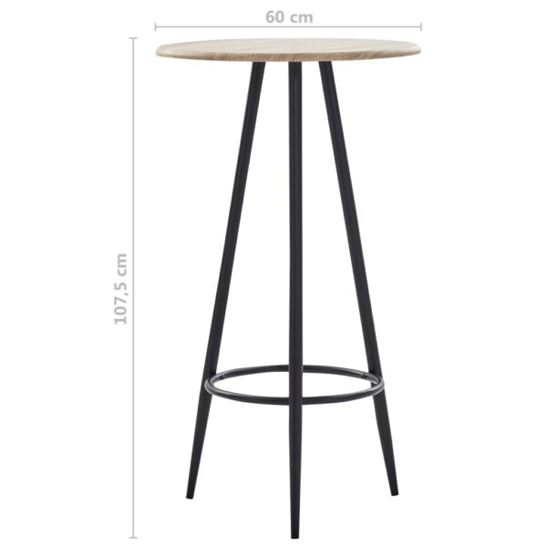 vidaXL Bar Table Oak 60x107.5 cm MDF - Image 4