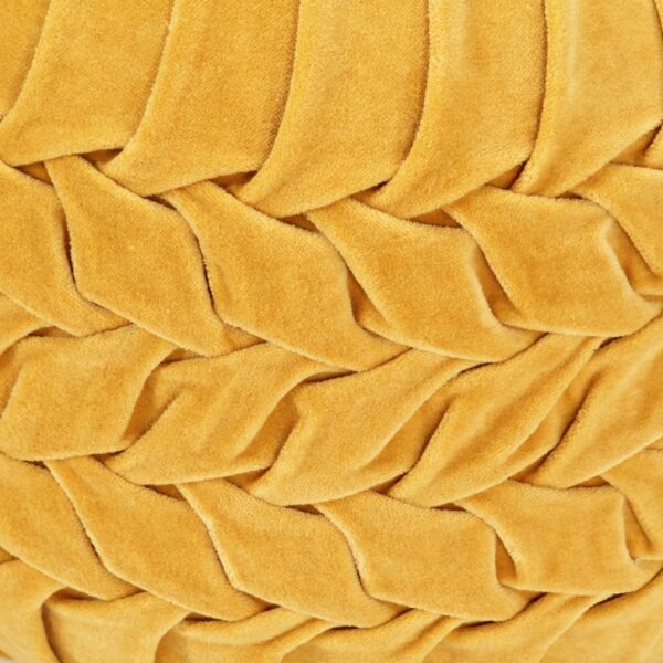 vidaXL Pouffe Cotton Velvet Smock Design 40x30 cm Yellow - Image 3