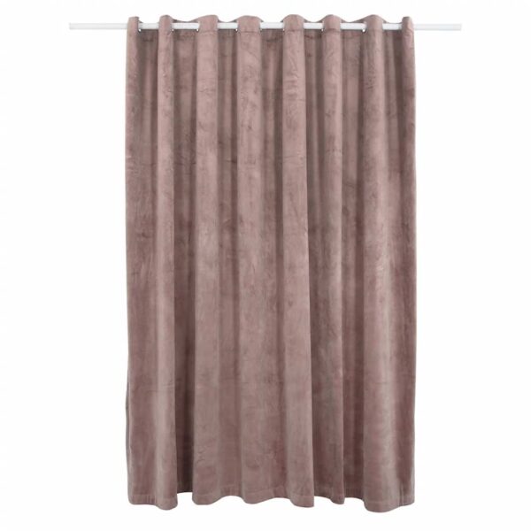 vidaXL Blackout Curtain with Metal Rings Velvet Antique Pink 290x245 cm - Image 2