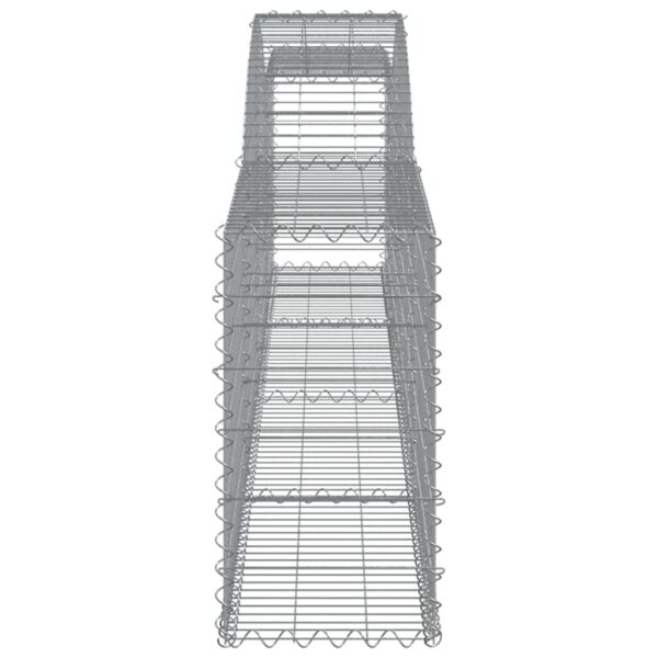vidaXL Arched Gabion Basket 400x30x60/80 cm Galvanised Iron - Image 4