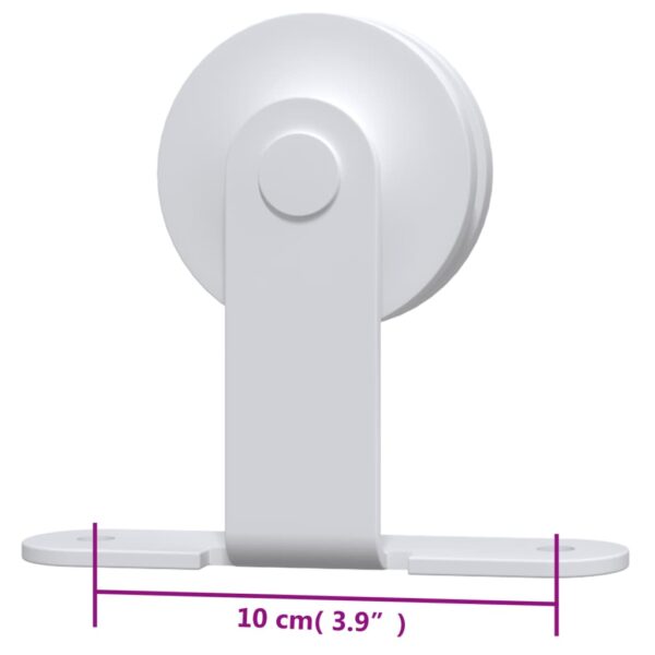 vidaXL Sliding Door Hardware Kit 183 cm Steel White - Image 8