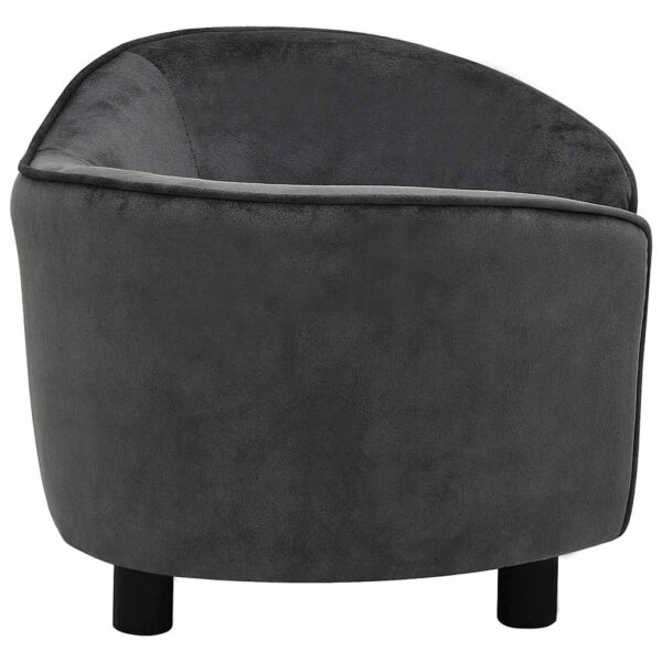 vidaXL Dog Sofa Dark Grey 69x49x40 cm Plush - Image 4