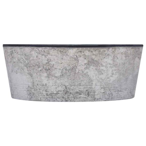 vidaXL Sink Black Ø40x15 cm Marble - Image 3