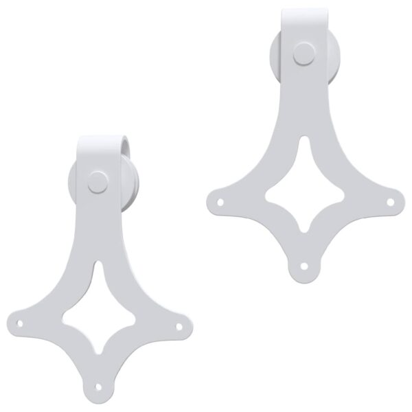 vidaXL Sliding Door Hardware Kit 183 cm Steel White - Image 5