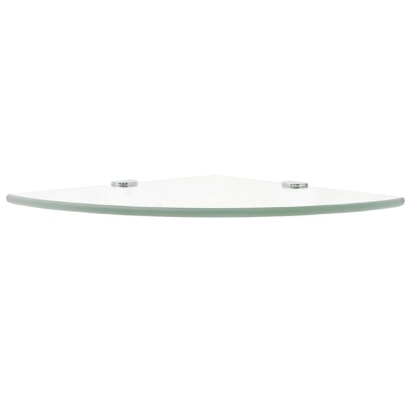 vidaXL Corner Shelf with Chrome Supports Glass Clear 35x35 cm - Image 3