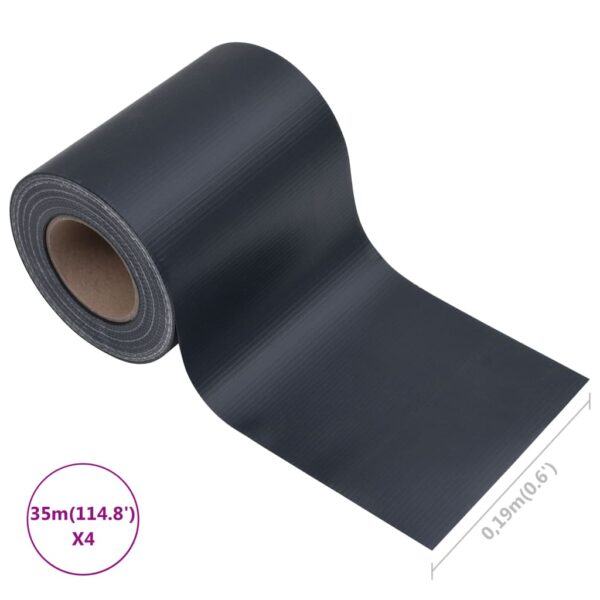 vidaXL Garden Privacy Screens 4 pcs PVC 35x0.19 m Matte Dark Grey - Image 10